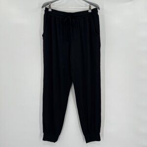 Quince Black Tencel Jersey Maternity Underbelly Lounge Joggers sz M NWT